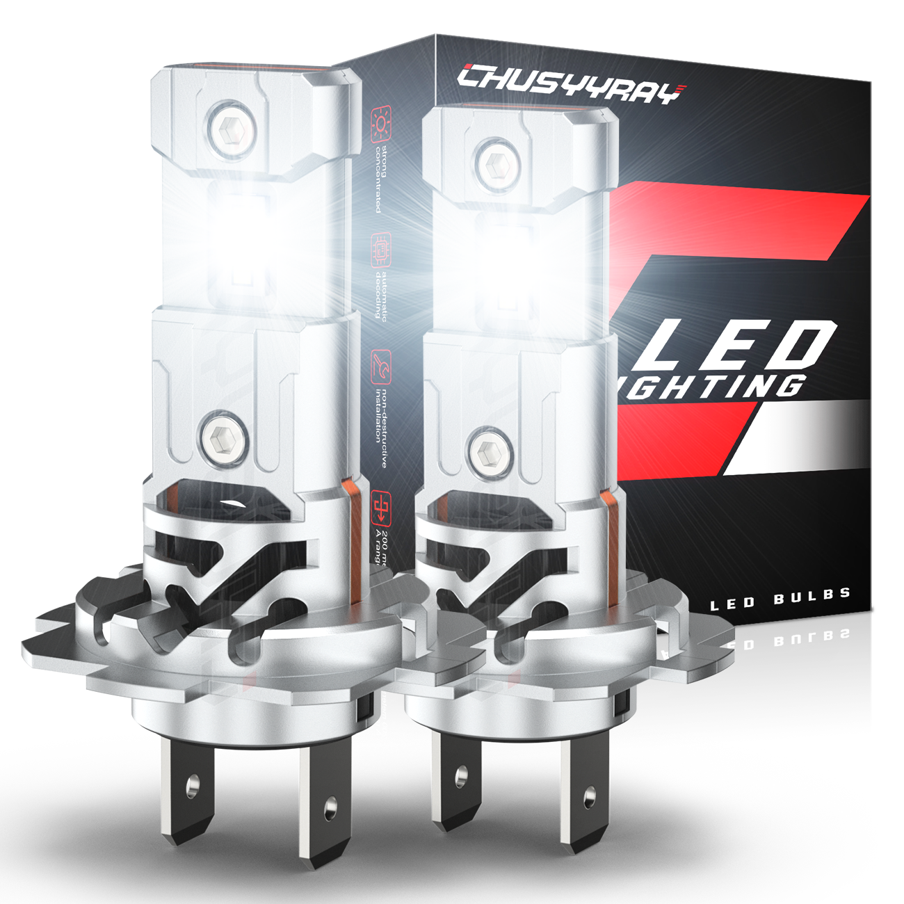 For Hyundai Tucson 2016 2017 2018 2x H7 6000k White LED Headlight Low Beam Bulbs