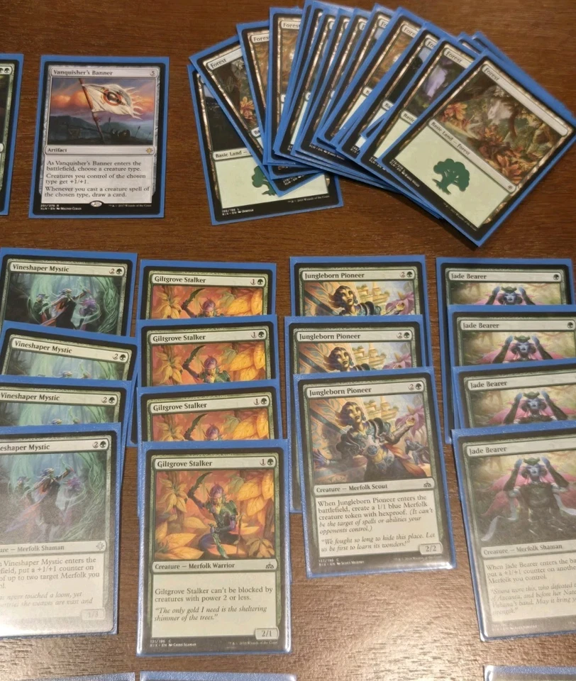 MTG Magic the Gathering Green Deck Merfolk Deeproot Plus Promo Starter Case Dice - Image 3 of 4