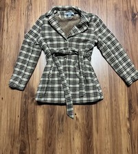 Lark Grey Women s Cardigan Size PM Knit Long Sleeve Pockets Open Striped