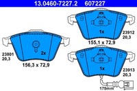 Bremsbelagsatz Scheibenbremse Ate 13.0460-7227.2 FüR Audi A3 Tt Vw Seat Golf 1P1