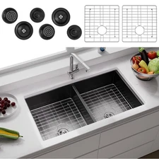 33"Undermount Workstation Kitchen Sink Single Bowl Stainless Steel Sink 16 Gauge