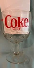 Vintage Coca-Cola Stemmed Goblet Glass Red Logo Soda Coke Cup EXCELLENT