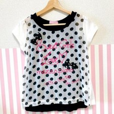 Mezzo Piano layered Tops Black White Short Sleeve Clothing Approx. H 150cm Japan