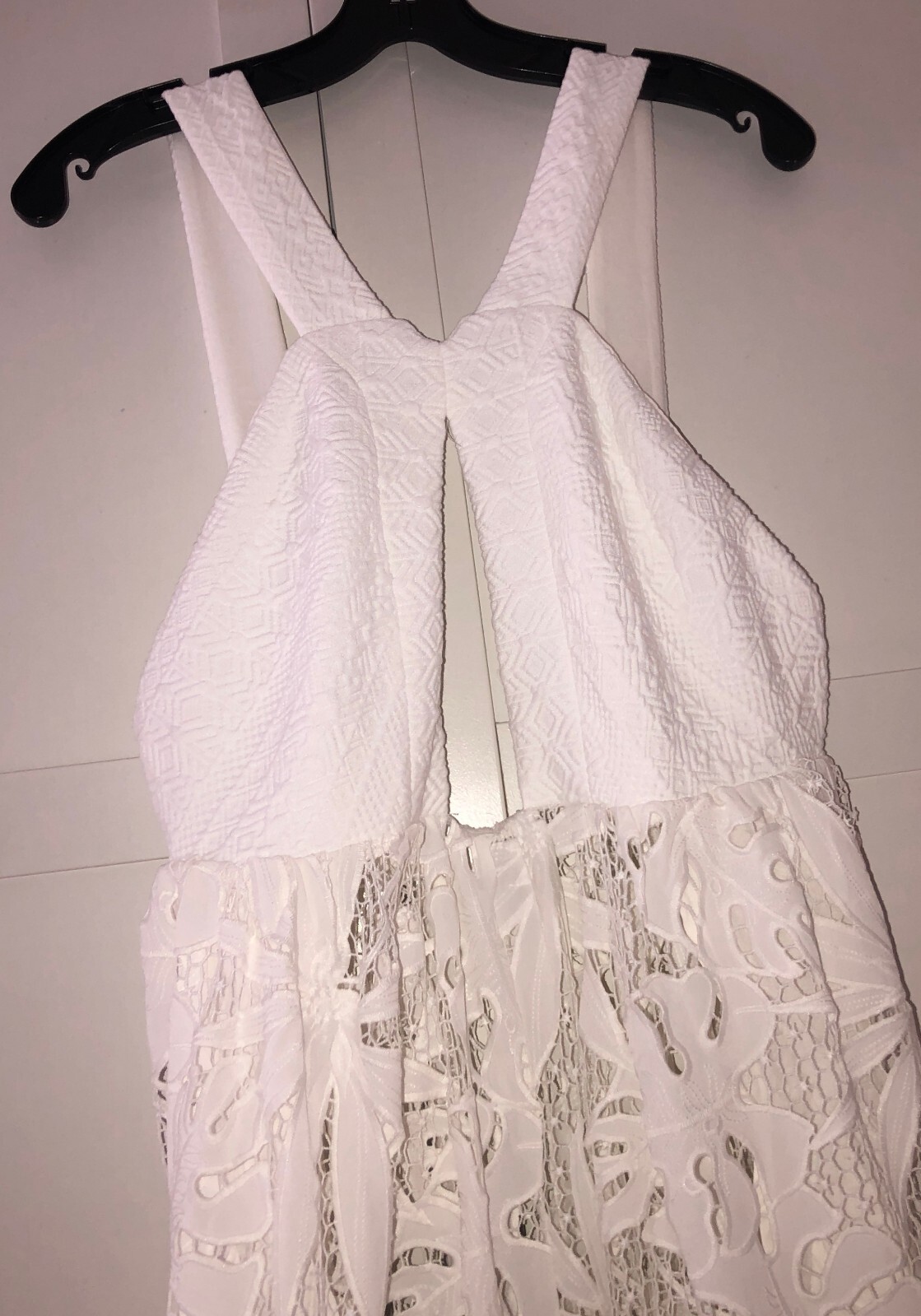 Free People Intimately La Vida  White Lace Sheer Jumpsuit Size Medium NWOT