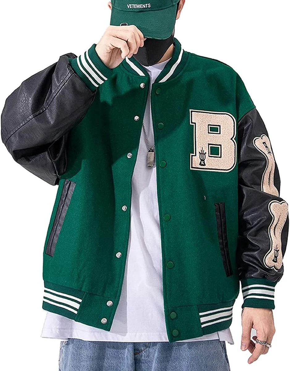 Films Jackets Men's Varsity Black and Green Jacket