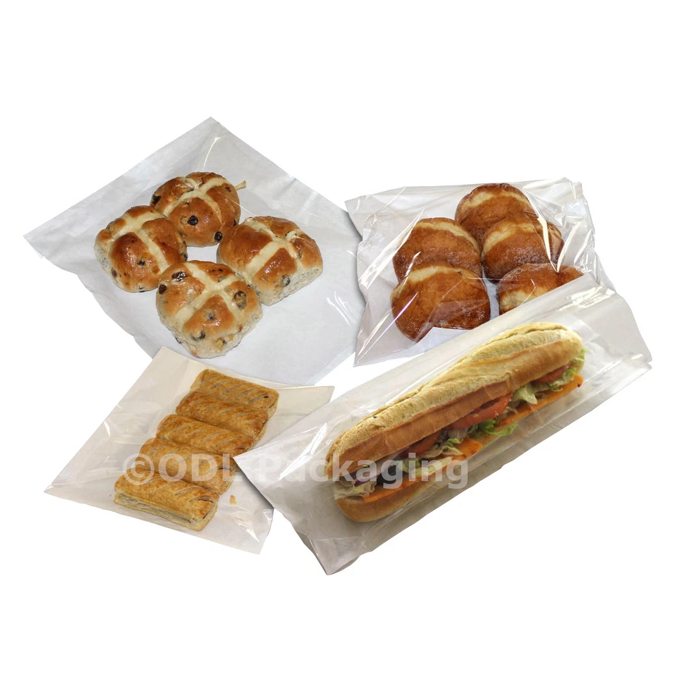 Clear Film Fronted Paper Bags for Cakes, Sandwiches, Sweets, Bakery, Pastries