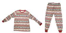 THe Children's Place Family Thermal Reindeer Fairisle Cotton Pajamas 2pc Adult L