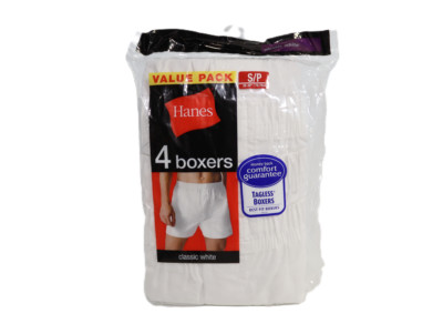 Hanes Men s Tagless Woven Boxers - 4 Pack - White