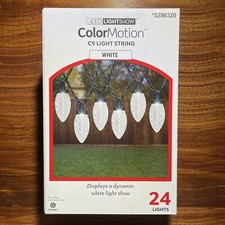 Color Motion White C9 LED Christmas Lights 24 Count Lightshow 23  NEW