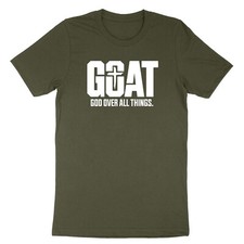 Christian Jesus Faith Tshirt Goat God Over All Things Shirt Bible Verse Religiou