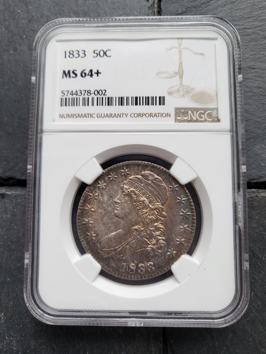 1833年アメリカ50セント銀貨　キャップドバストPCGS認定 1833年アメリカ50セント銀貨 キャップドバストPCGS認定 - メルカリ