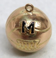 1951 UNIVERSITY OF MICHIGAN 10K GOLD BASKETBALL CHARM