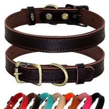 Leather Dog Collar With Metal Buckle Adjustable Pet Puppy Neck Strap for Beagle