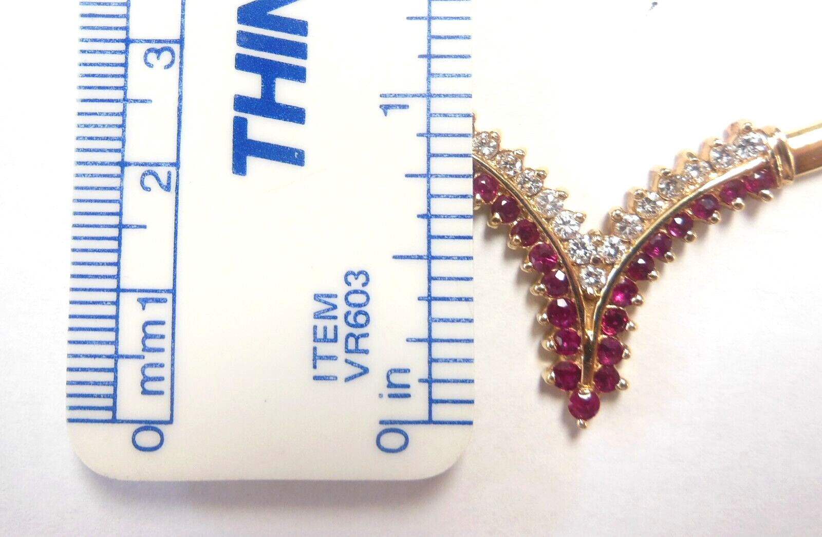 Ruby And Diamond Set, 14K Solid Yellow Gold Omega… - image 7