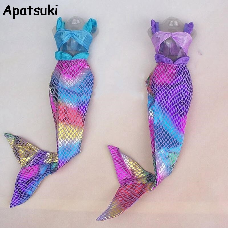 Conjunto de sirena de cuento de hadas disfraz de princesa marina Prendas para el torso Sujetador Ropa para muñeca de 11,5 pulgadas
