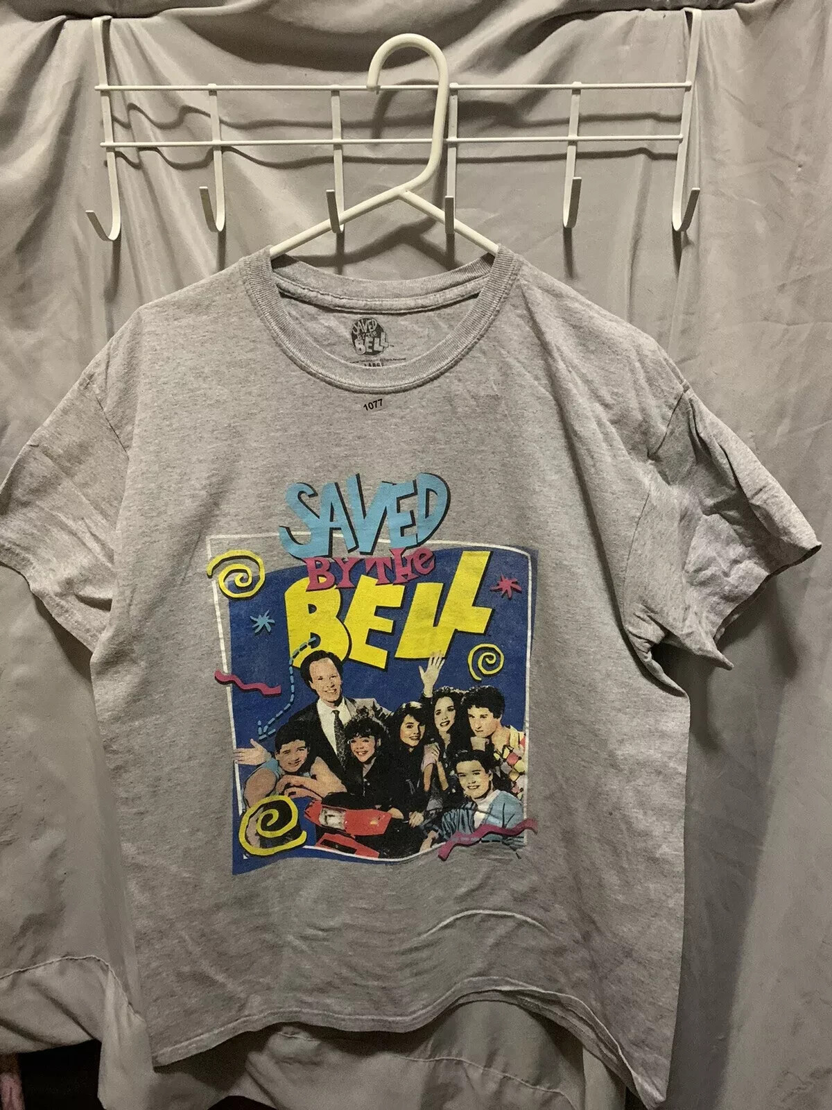 Save By The Bell Shirt Adult Large Grey Short Sleeve Casual Graphic Print Men’s