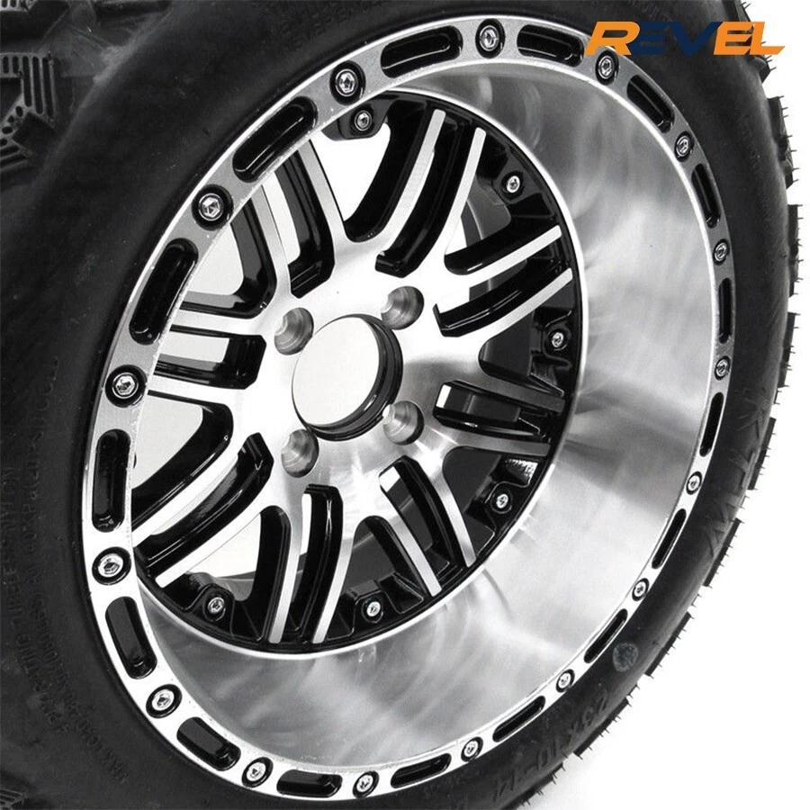 14" Megastar Wheel on 23x10R14 KTW PMX AT Tire, Single Golf Cart Wheel & Tire Foto 3 de 4
