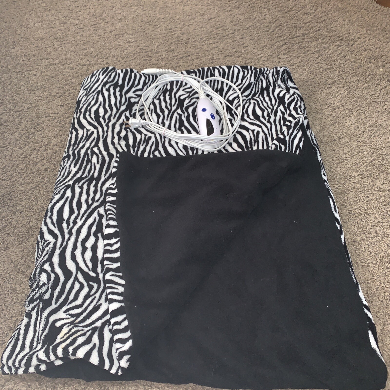 Biddeford throw Electric Heated Blanket w/Digital Control zebra print