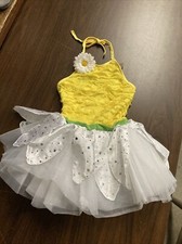 revolution dance wear dress tutu fairy daisy medium childrens yellow white T 