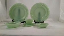 6 VINTAGE FIRE KING ANCHOR HOCKING JADEITE SW...