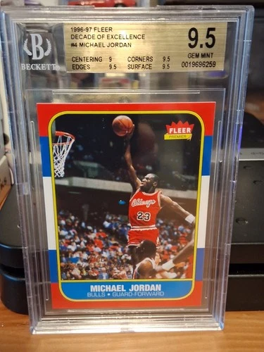 1996 Fleer #4 Michael Jordan Decade of Excellence BGS 9.5 - 3 x 9.5 subgrades