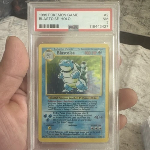 1999 Pokémon TCG Blastoise Holo Rare Card Base Set 2/102 PSA 7