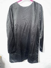 ASOS Dress Size 12 Studded Satin Black On Black Studded Dressy Holiday Party