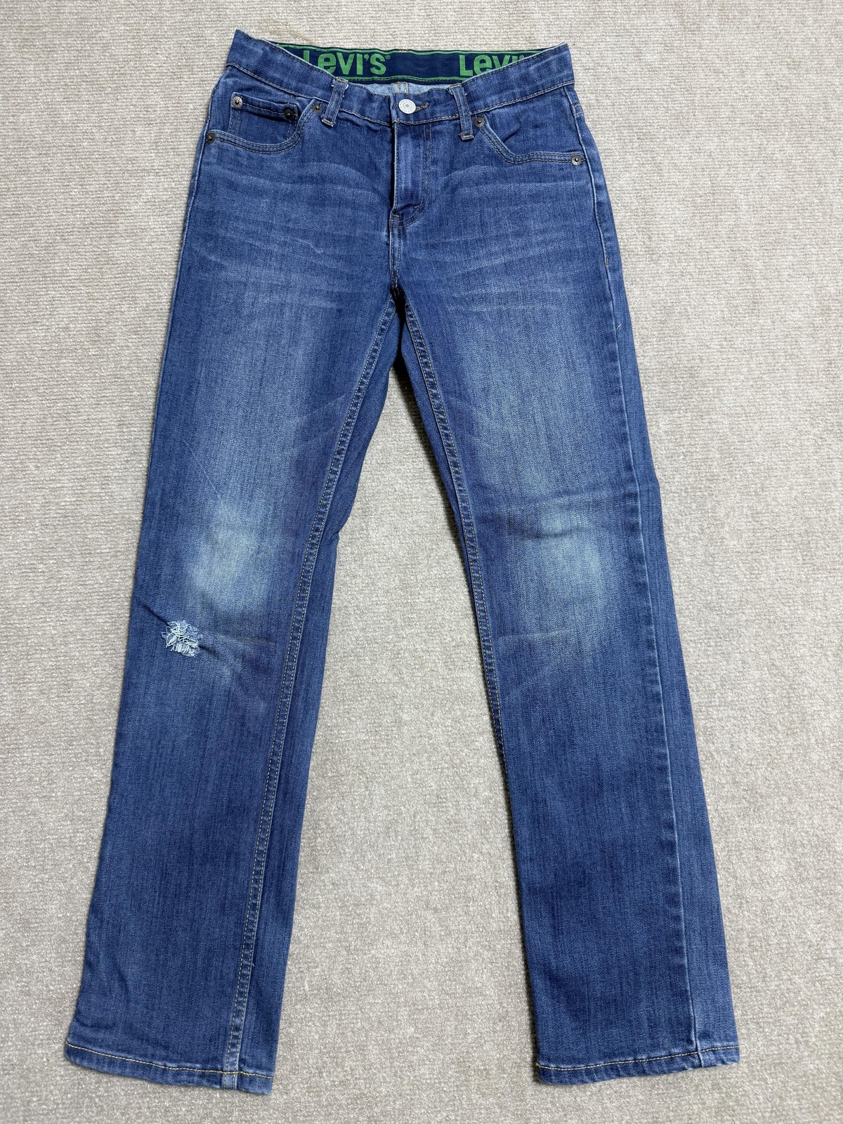 Levis 511 Jeans Boys 14 Regular Blue Slim Fit Distressed Knee Denim Pants 27x29