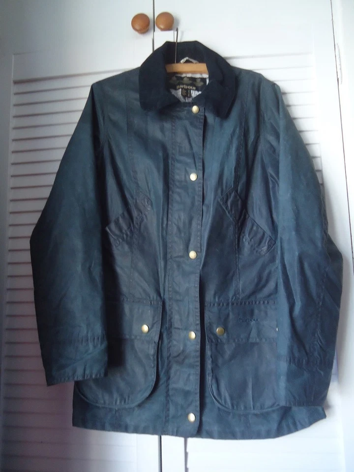 Barbour Wax Jacket UK Size 10 Petrol Blue colour Could fit size 6 - 8 - Image 3 of 4