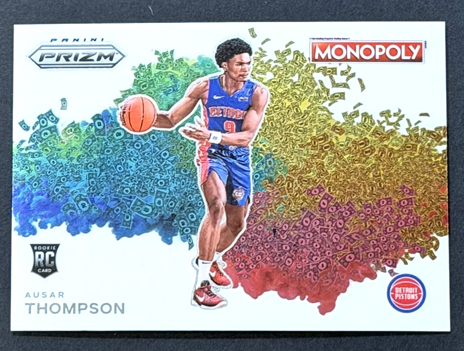 2023-24 PANINI PRIZM MONOPOLY AUSAR THOMPSON ROOKIE CARD RC COLOR MONEY BLAST