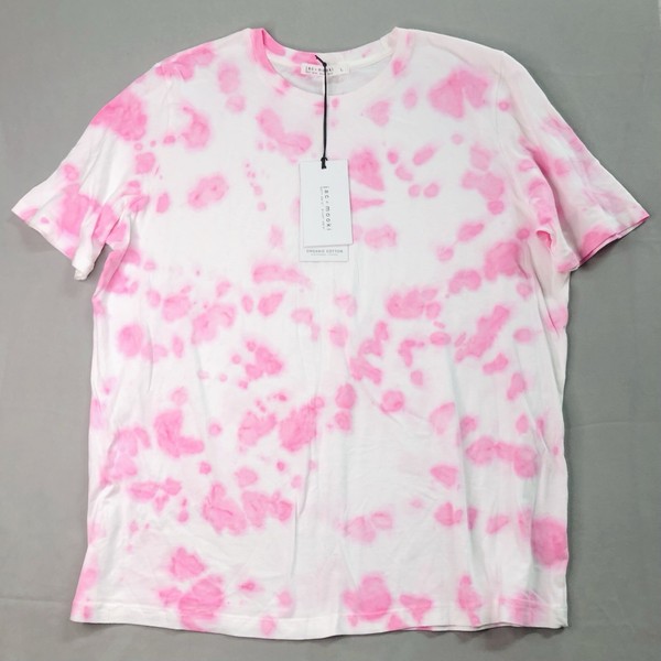 Jac Mooki Top T Shirt Womens Large Pink White Tie Dye 100% Organic Cotton