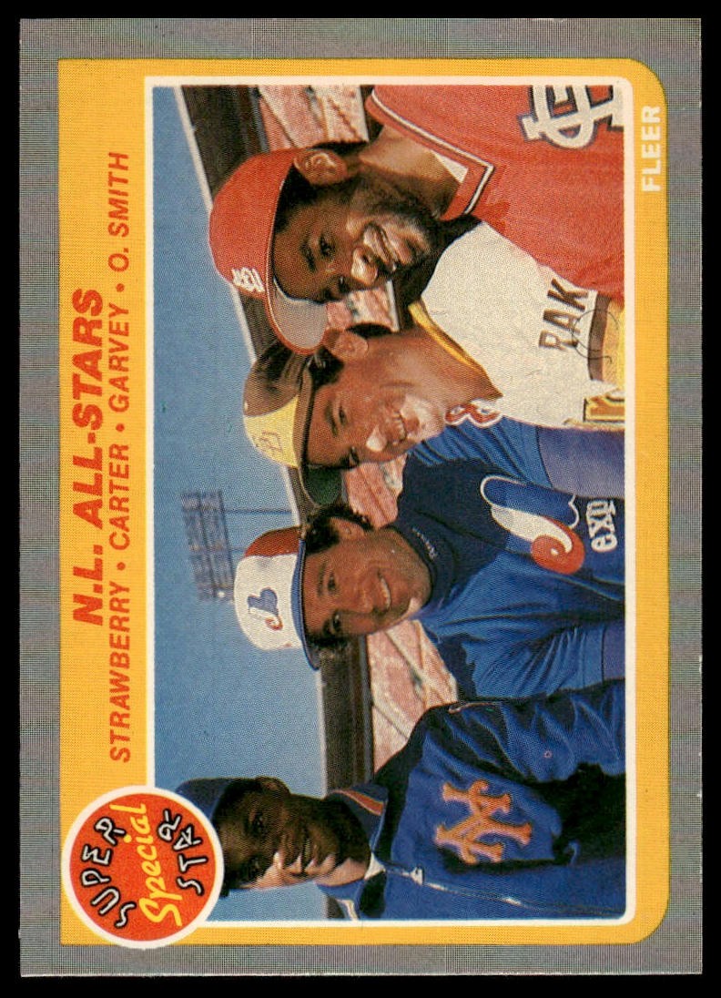 1985 Fleer #631 N.L. All-Stars (Strawberry / Carter / Garvey / Ozzie)