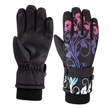 Kids Waterproof Ski Snowboard Gloves Mittens Thinsulate 4/5 Gradient Printing