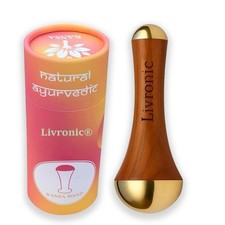 Kansa Wand Wooden Face Body Massager Detoxification Relaxation Large - Certified