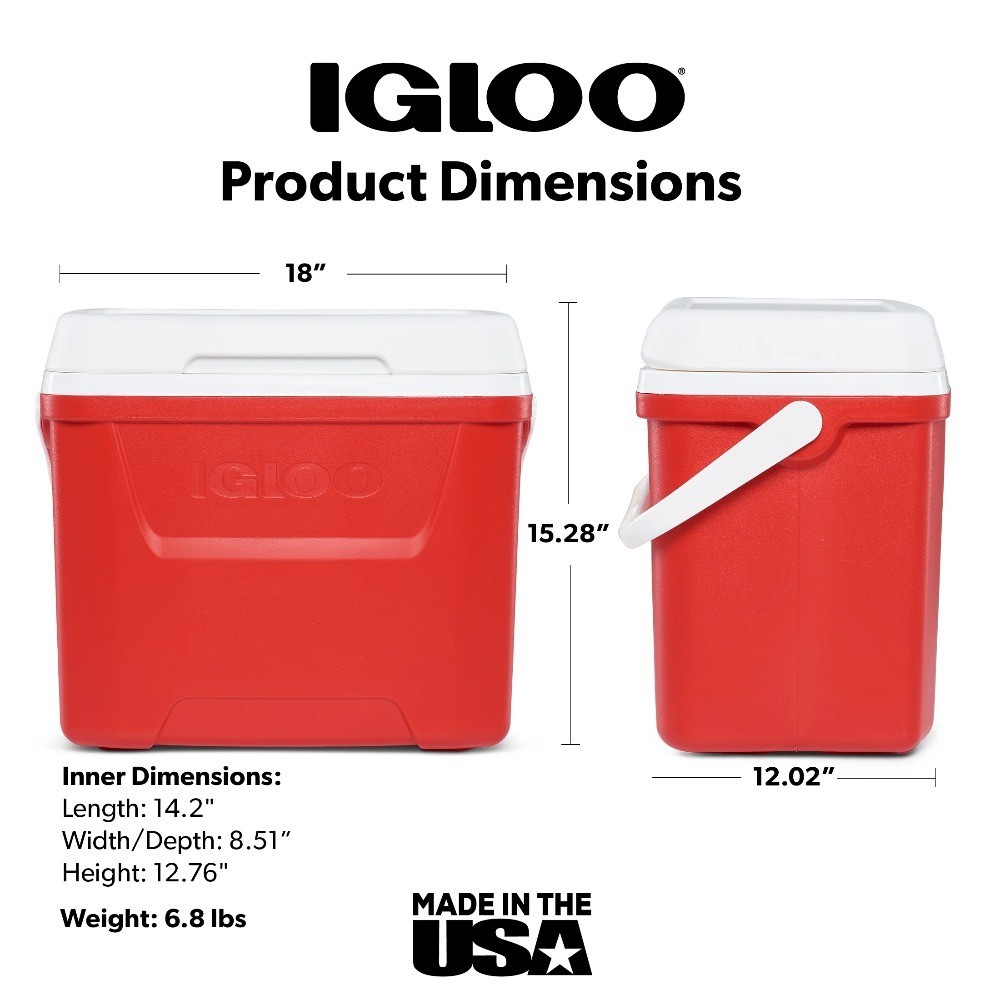 Large Rolling Cooler with Wheels and Extended Handle, 28 QT Capacity, Insulated