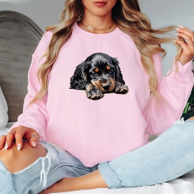 Welpe Hund Tiere Damen Sweatshirt Gordon Setter Grafik Pullover für Frauen