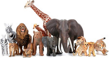 Safari Zoo Animals Figures Toys, 14 Piece Realistic Jungle Animal Figurines, Afr
