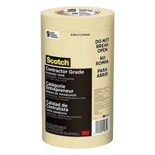 3M Scotch Contractor Grade Masking Tape .94" x 60.1 YD 24mm x 55m - 9 Pack