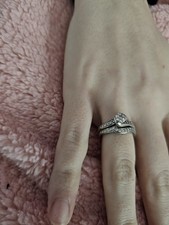 9ct White Gold Diamond Engagement Ring Size K Bridal Set RRP £1000