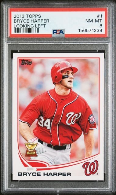 2013 Topps Bryce Harper Looking Left #1 PSA 8 view 1