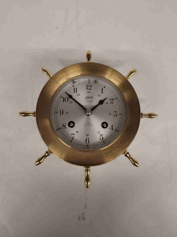 Schatz Small Brass Maritime-Themed Clock