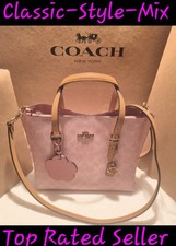 COACH MOLLIE TOTE 25 SIGNATURE/POWDER PINK W/CHARMS;CER24;NWT;RET 398