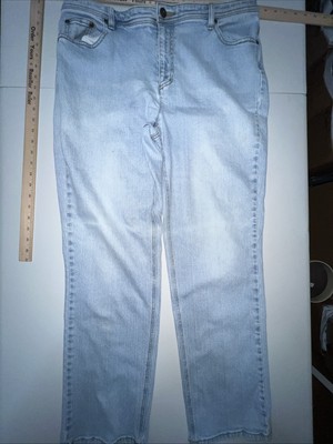 Classic Elements Straight Jeans Women's 16 stretch Blue Mid Rise Cotton Blend