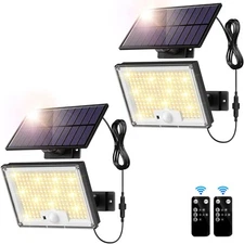 Solar Lights for Outside,Split Motion Sensor Outdoor Lights with Remote Control 