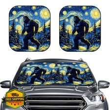 GENANY Bigfoot Art Windshield Sun Shade 28x31in SUV Truck UV Block