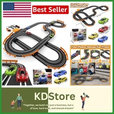High-Speed Slot Car Race Track Set with Dual Laps & Overpass for Kids & Adults