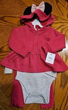 NWT DISNEY MINNIE MOUSE BABY GIRL 3 PIECE OUTFIT 6 MONTH JUMPING BEANS ADORABLE