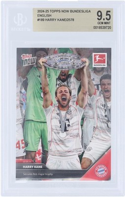 Harry Kane Bayern Munich 2025 Topps Secures First Major Trophy #189 BGS 9.5 Card