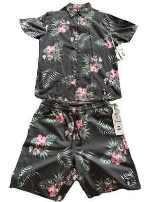 Disney Mickey Mouse x Neff Collab Hawaiian Vacation Resort Shirt & Shorts Size M