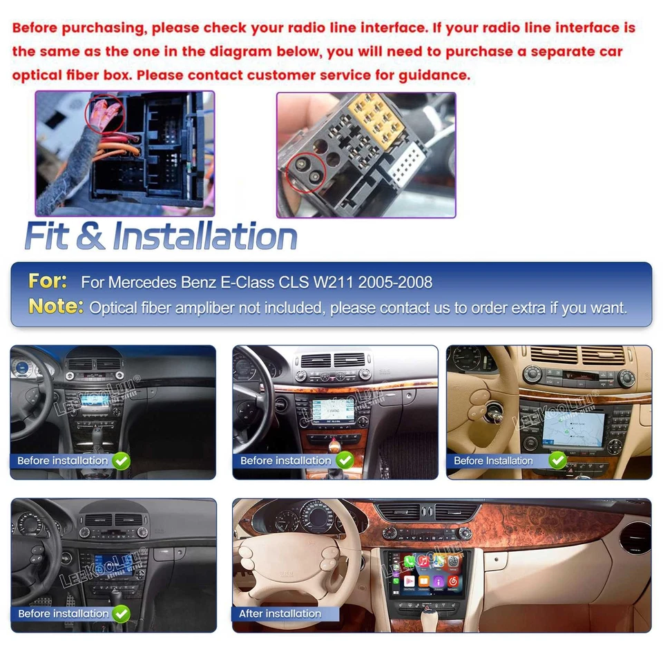 Android 15 Car Stereo Radio For Mercedes Benz E-W211 E320 E500 E350 CLS-W219 GPS Foto 2 de 4